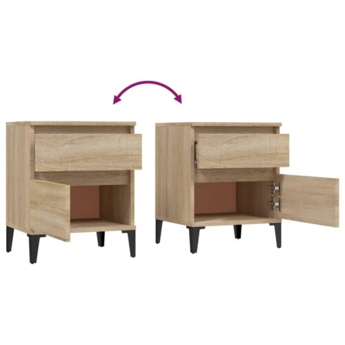 Bedside Cabinets 2pcs Sonoma Oak 40x35x50cm - Image 9
