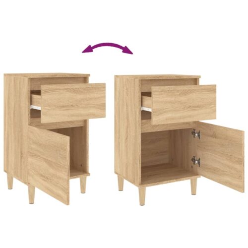 Bedside Cabinets 2pcs Sonoma Oak 40x35x70cm - Image 8