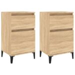 Bedside Cabinets 2pcs Sonoma Oak 40x35x70cm