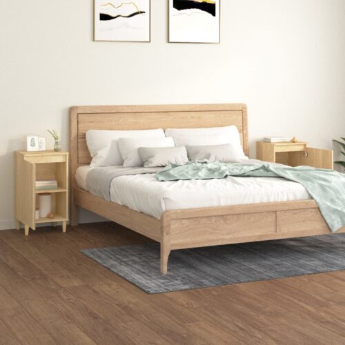 Bedside Cabinets 2pcs Sonoma Oak 40x35x70cm Engineered Wood - Image 3