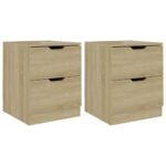 Bedside Cabinets 2pcs Sonoma Oak 40x40x50cm Engineered Wood