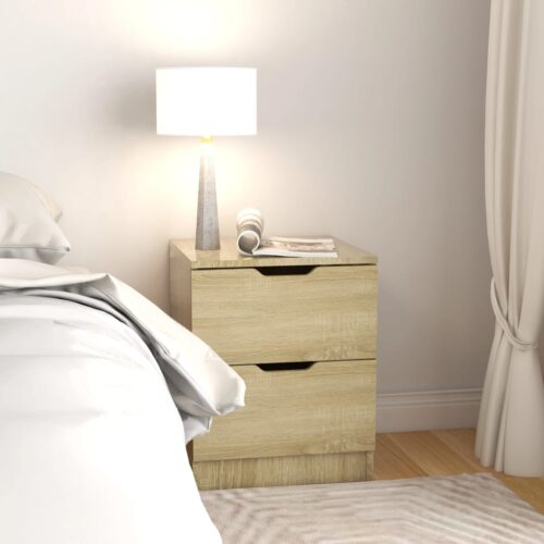 Bedside Cabinets 2pcs Sonoma Oak 40x40x50cm Engineered Wood - Image 3