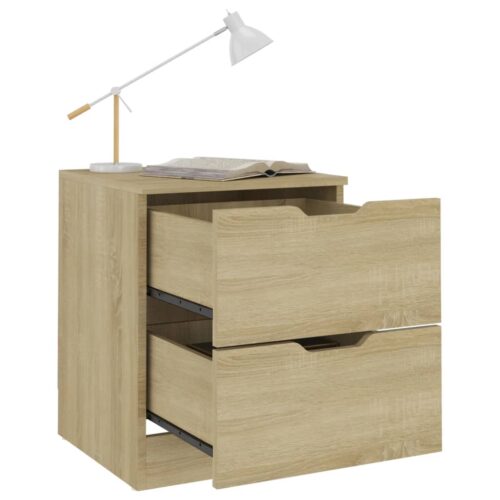Bedside Cabinets 2pcs Sonoma Oak 40x40x50cm Engineered Wood - Image 6