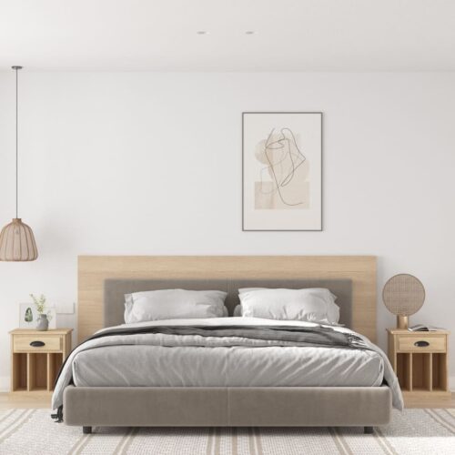 Bedside Cabinets 2pcs Sonoma Oak 43x36x50cm - Image 2