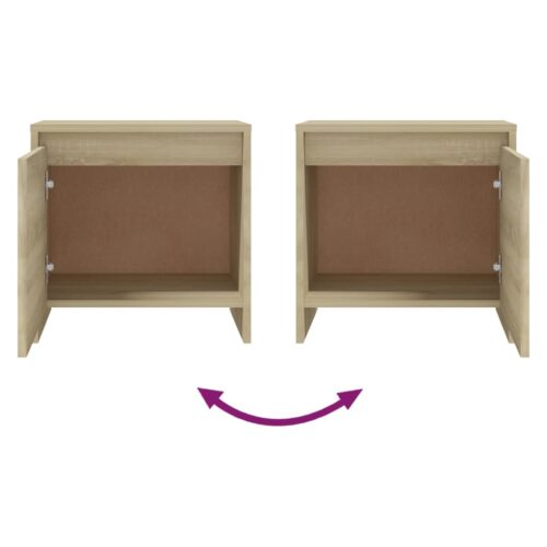 Bedside Cabinets 2pcs Sonoma Oak 45x34x44.5cm Engineered Wood - Image 11