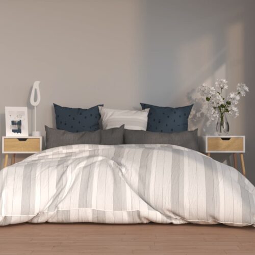 Bedside Cabinets 2pcs White Sonoma Oak 40x40x56cm Engineered Wood - Image 3
