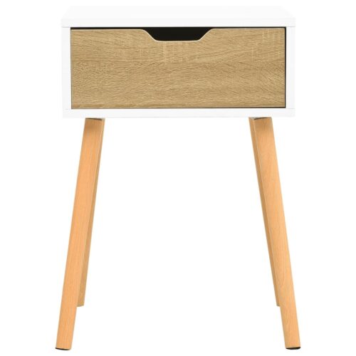 Bedside Cabinets 2pcs White Sonoma Oak 40x40x56cm Engineered Wood - Image 4