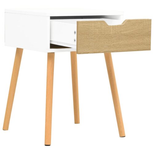 Bedside Cabinets 2pcs White Sonoma Oak 40x40x56cm Engineered Wood - Image 7