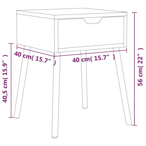 Bedside Cabinets 2pcs White Sonoma Oak 40x40x56cm Engineered Wood - Image 11
