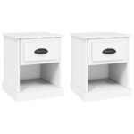 Bedside Cabinets 2pcs White 39x39x47.5cm Engineered Wood