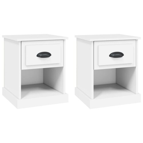 Bedside Cabinets 2pcs White 39x39x47.5cm Engineered Wood