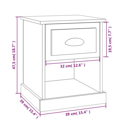 Bedside Cabinets 2pcs White 39x39x47.5cm Engineered Wood - Image 11