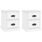 Bedside Cabinets 2pcs White 39x39x47.5cm Engineered Wood