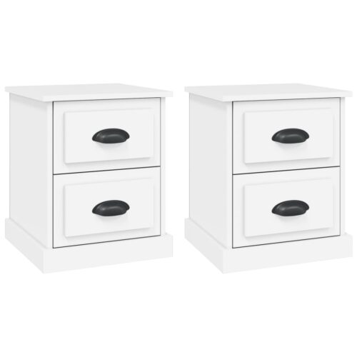 Bedside Cabinets 2pcs White 39x39x47.5cm Engineered Wood