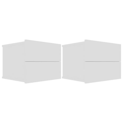 Bedside Cabinets 2pcs White 40x30x30cm Engineered Wood