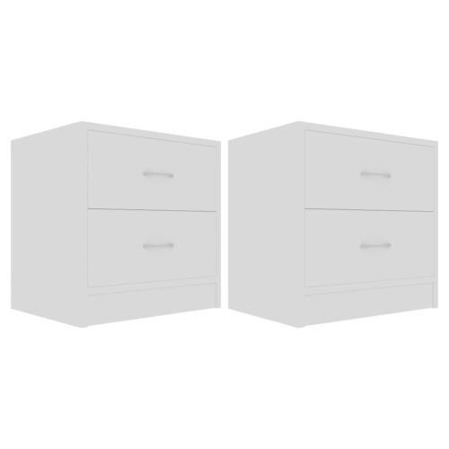 Bedside Cabinets 2pcs White 40x30x40cm Engineered Wood