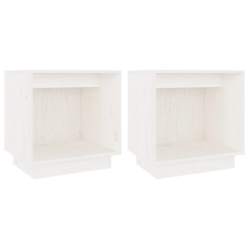 Bedside Cabinets 2pcs White 40x30x40cm Solid Wood Pine