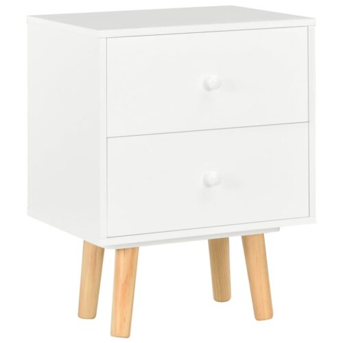 Bedside Cabinets 2pcs White 40x30x50cm Solid Pinewood - Image 3