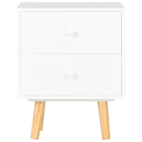 Bedside Cabinets 2pcs White 40x30x50cm Solid Pinewood - Image 4