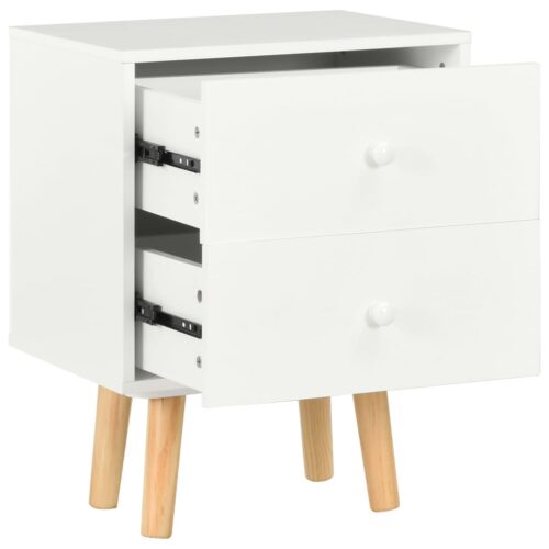 Bedside Cabinets 2pcs White 40x30x50cm Solid Pinewood - Image 6