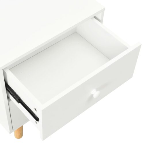 Bedside Cabinets 2pcs White 40x30x50cm Solid Pinewood - Image 9