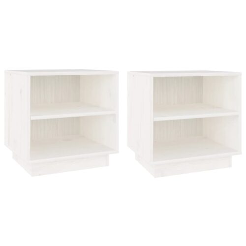 Bedside Cabinets 2pcs White 40x34x40cm Solid Wood Pine