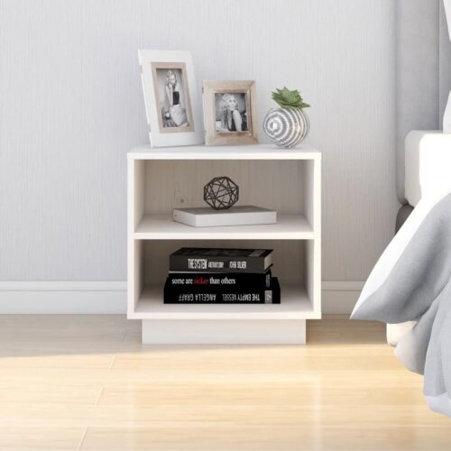 Bedside Cabinets 2pcs White 40x34x40cm Solid Wood Pine - Image 3