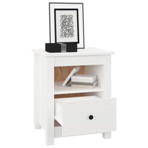 Bedside Cabinets 2pcs White 40x35x49cm Solid Wood Pine - Image 3