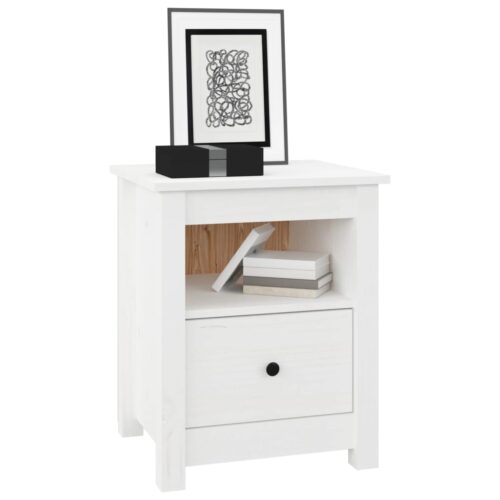 Bedside Cabinets 2pcs White 40x35x49cm Solid Wood Pine - Image 4