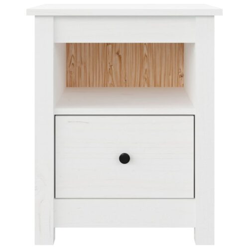 Bedside Cabinets 2pcs White 40x35x49cm Solid Wood Pine - Image 6