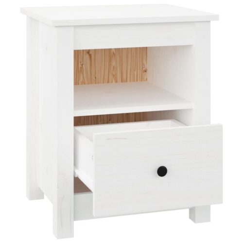 Bedside Cabinets 2pcs White 40x35x49cm Solid Wood Pine - Image 7