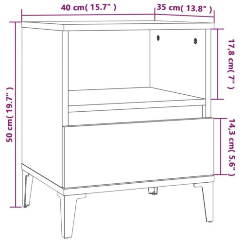 Bedside Cabinets 2pcs White 40x35x50cm - Image 11