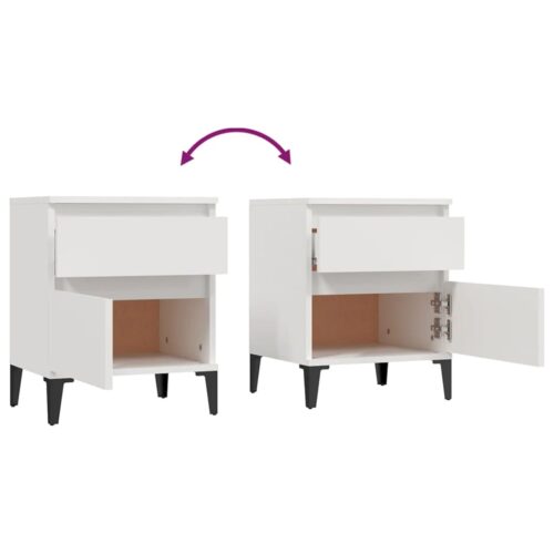 Bedside Cabinets 2pcs White 40x35x50cm - Image 9