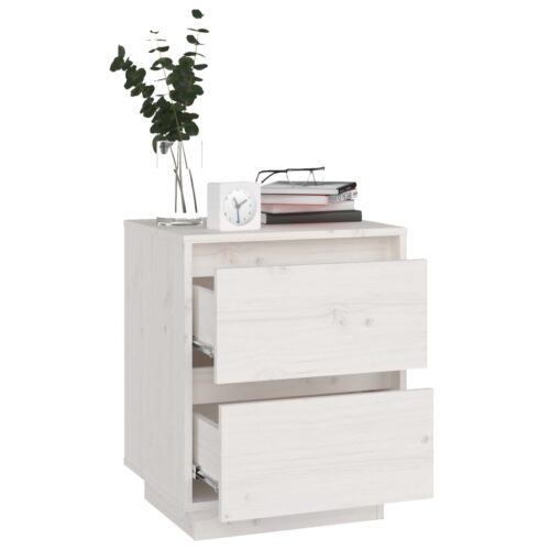 Bedside Cabinets 2pcs White 40x35x50cm Solid Wood Pine - Image 5