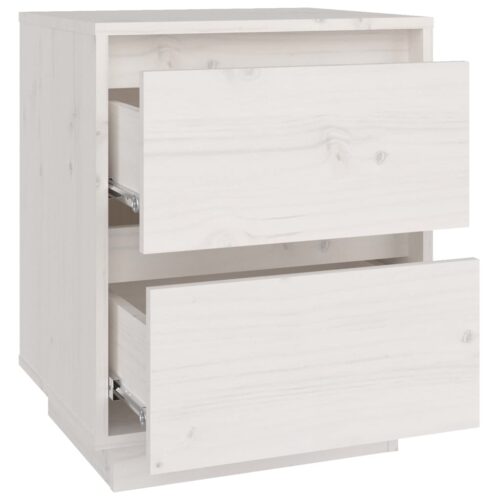 Bedside Cabinets 2pcs White 40x35x50cm Solid Wood Pine - Image 8