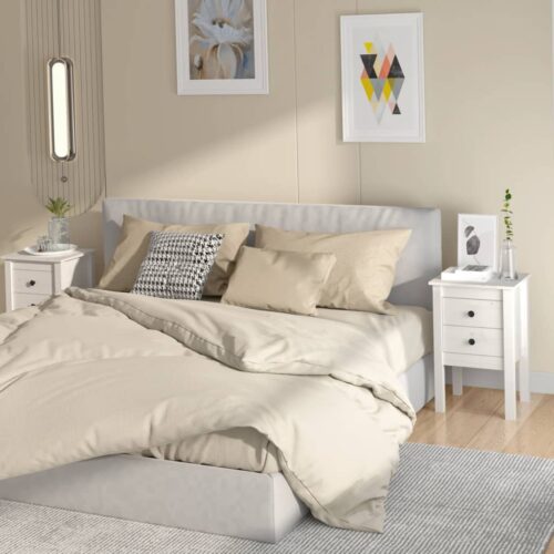 Bedside Cabinets 2pcs White 40x35x61.5cm Solid Wood Pine - Image 2