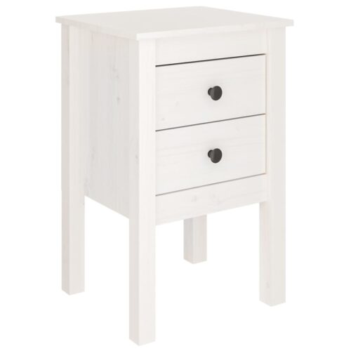 Bedside Cabinets 2pcs White 40x35x61.5cm Solid Wood Pine - Image 5