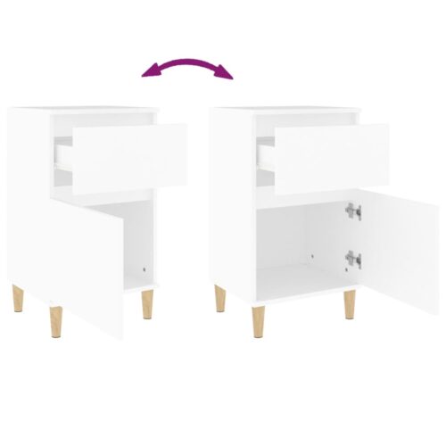 Bedside Cabinets 2pcs White 40x35x70cm - Image 9