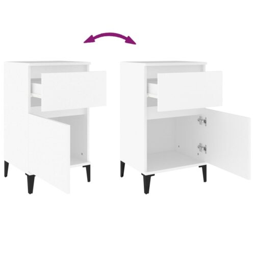 Bedside Cabinets 2pcs White 40x35x70cm - Image 9