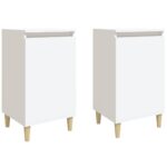 Bedside Cabinets 2pcs White 40x35x70cm Engineered Wood