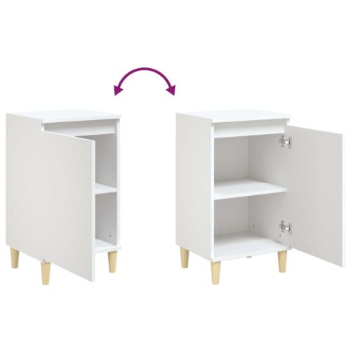 Bedside Cabinets 2pcs White 40x35x70cm Engineered Wood - Image 8