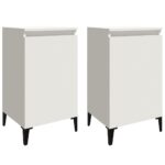 Bedside Cabinets 2pcs White 40x35x70cm Engineered Wood