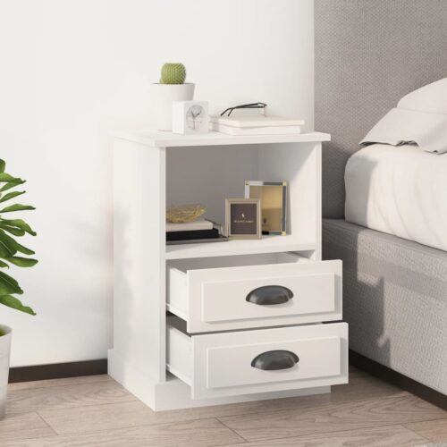 Bedside Cabinets 2pcs White 43x36x60cm - Image 2