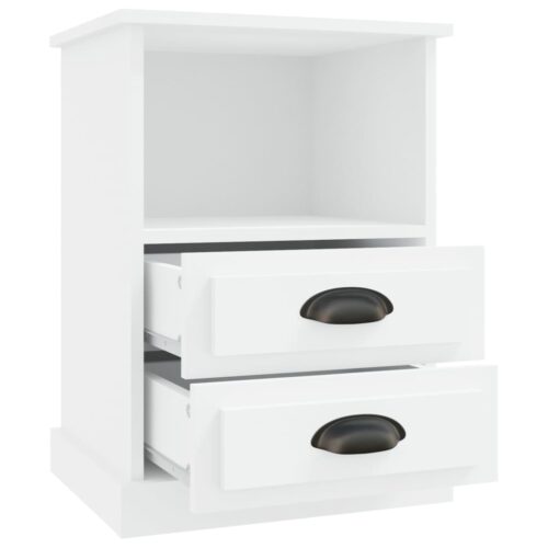 Bedside Cabinets 2pcs White 43x36x60cm - Image 8