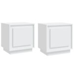Bedside Cabinets 2pcs White 44x35x45cm Engineered Wood