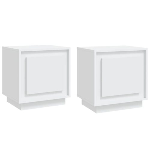 Bedside Cabinets 2pcs White 44x35x45cm Engineered Wood
