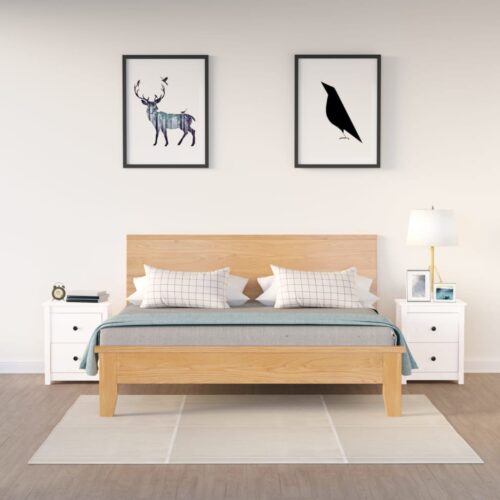 Bedside Cabinets 2pcs White 50x35x61.5cm Solid Wood Pine - Image 2