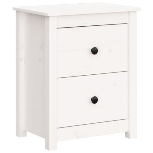 Bedside Cabinets 2pcs White 50x35x61.5cm Solid Wood Pine - Image 3