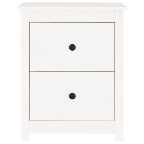 Bedside Cabinets 2pcs White 50x35x61.5cm Solid Wood Pine - Image 4