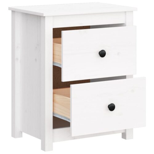 Bedside Cabinets 2pcs White 50x35x61.5cm Solid Wood Pine - Image 6